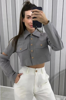 Cropped em Linho Mili