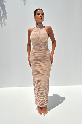 Vestido Midi Modern Silia Taupe