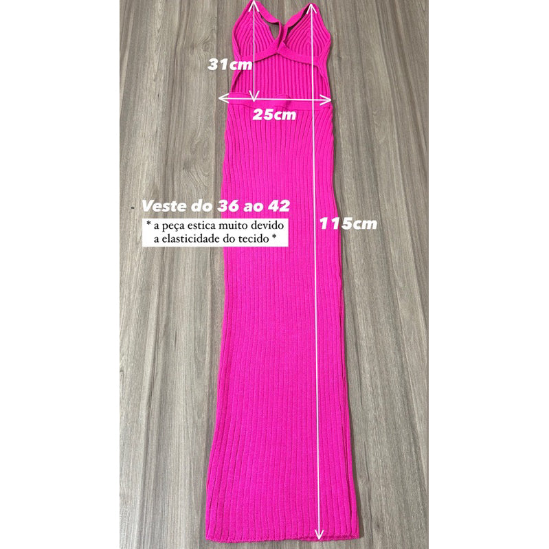 Vestido Longuete Tricot Modal Costa Aberta Nadador Look Para Carnaval