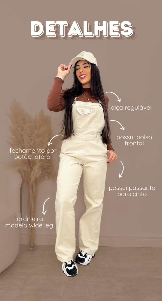 Jardineira Jeans Feminina Lary