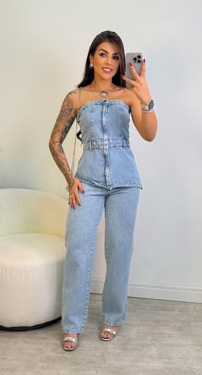 Calça Jeans Wide Leg Marisa