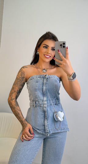 Blusa Jeans Assimétrica Mariah