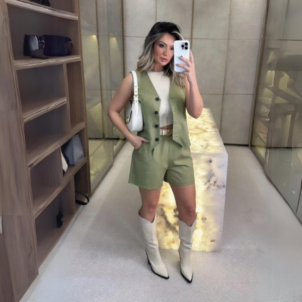 Conjunto Marcela Alfaiataria | Colete e Short - Imagem 3