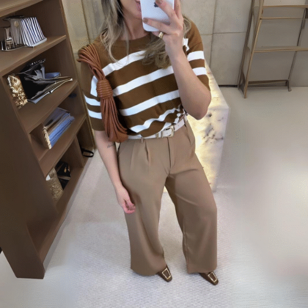 Blusa Tricot Listrada | Aberto Lateral - Imagem 2