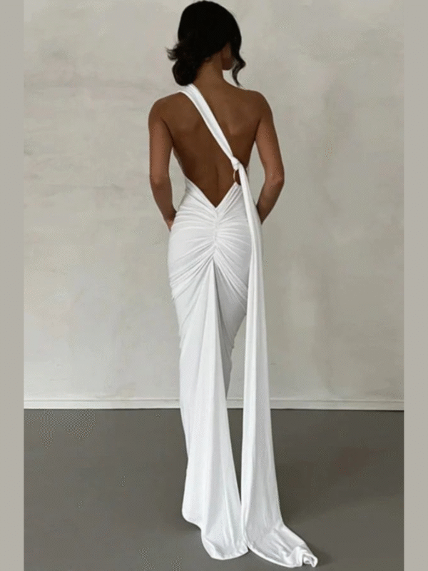 Vestido Longo Maxi de Um Ombro Só e Costas Abertas Modern Natalie - FULL - Imagem 7