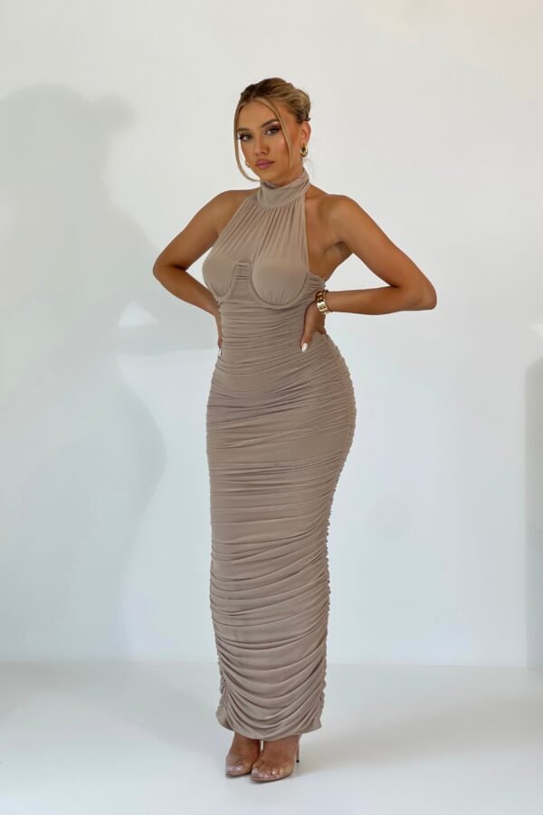 Vestido Midi Modern Silia Taupe - Imagem 6