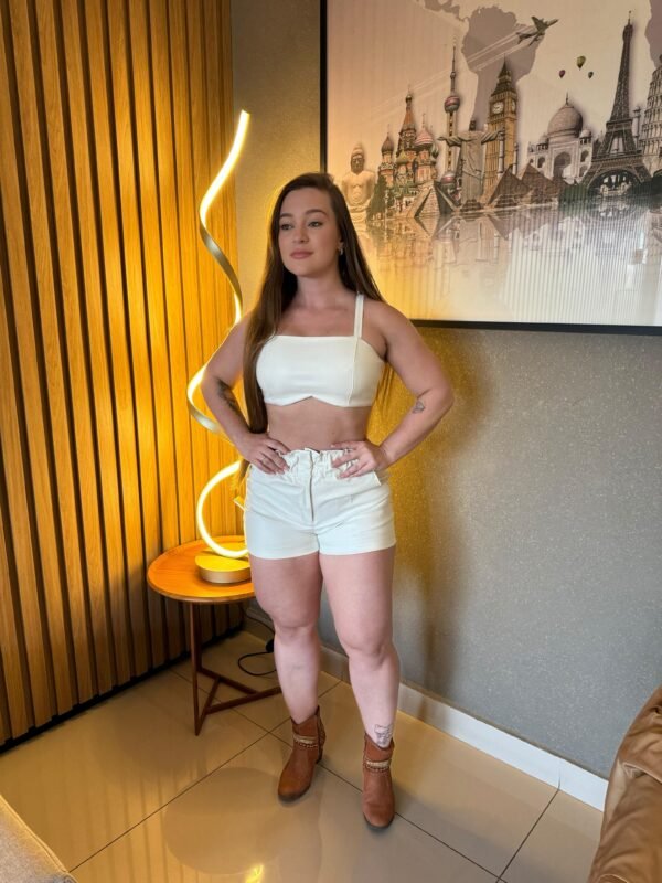 Conjunto Shorts e Cropped em Couro Modern Virgínia Full - Imagem 5
