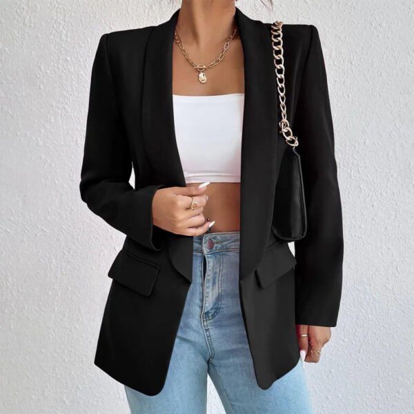 Blazer feminino gola lapela e bolso lateral AB636 - Imagem 5