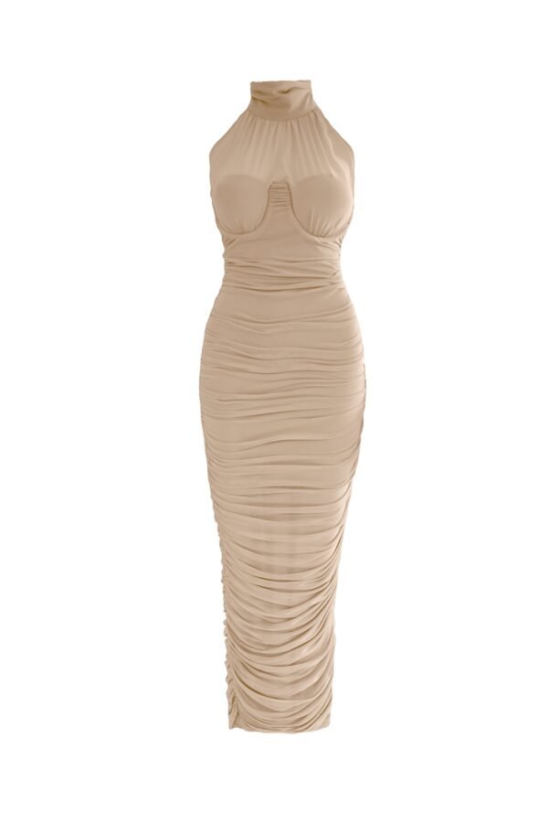 Vestido Midi Modern Silia Taupe - Imagem 12