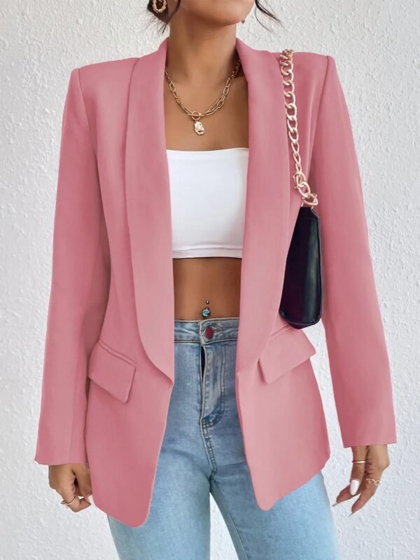 Blazer feminino gola lapela e bolso lateral AB636 - Imagem 4