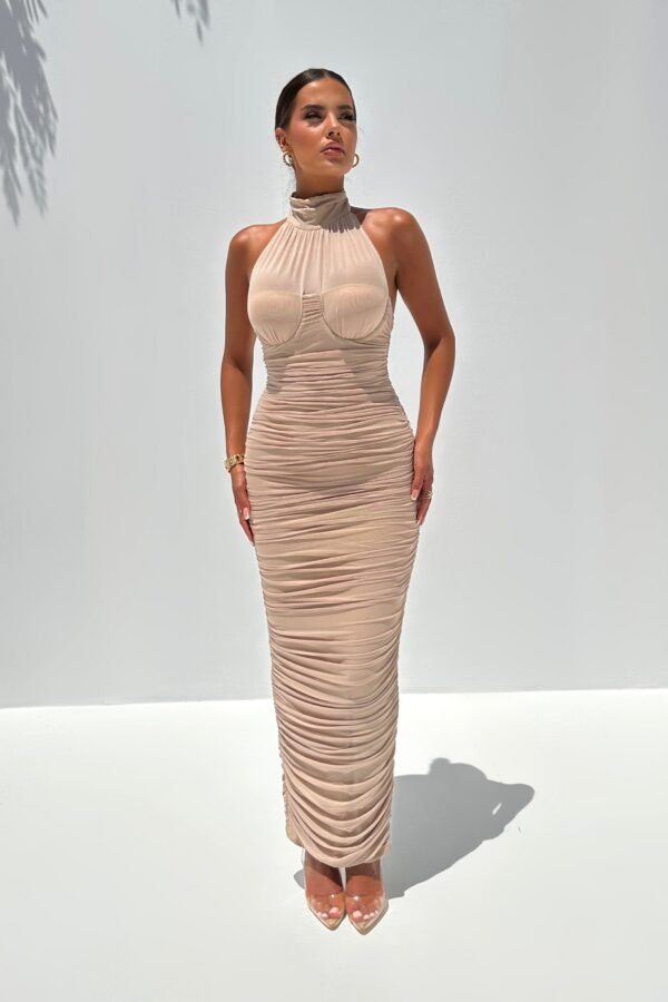 Vestido Midi Modern Silia Taupe - Imagem 9