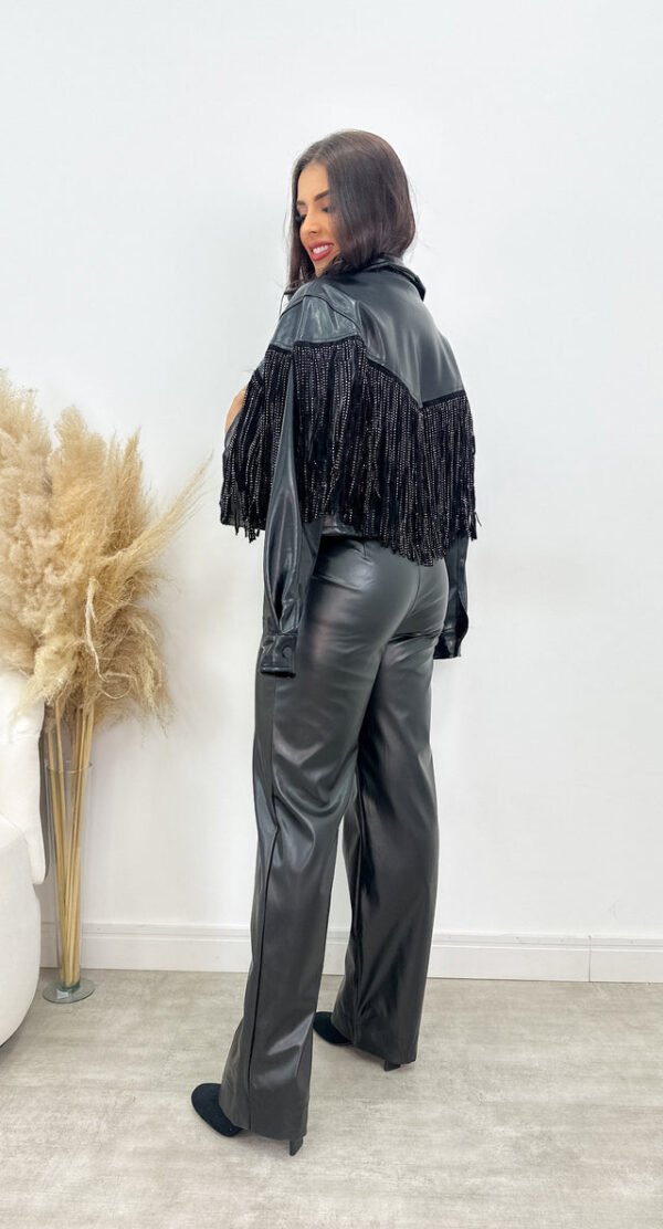 Conjunto Feminino Couro Cropped e Calça Pantalona Jenni - Imagem 14
