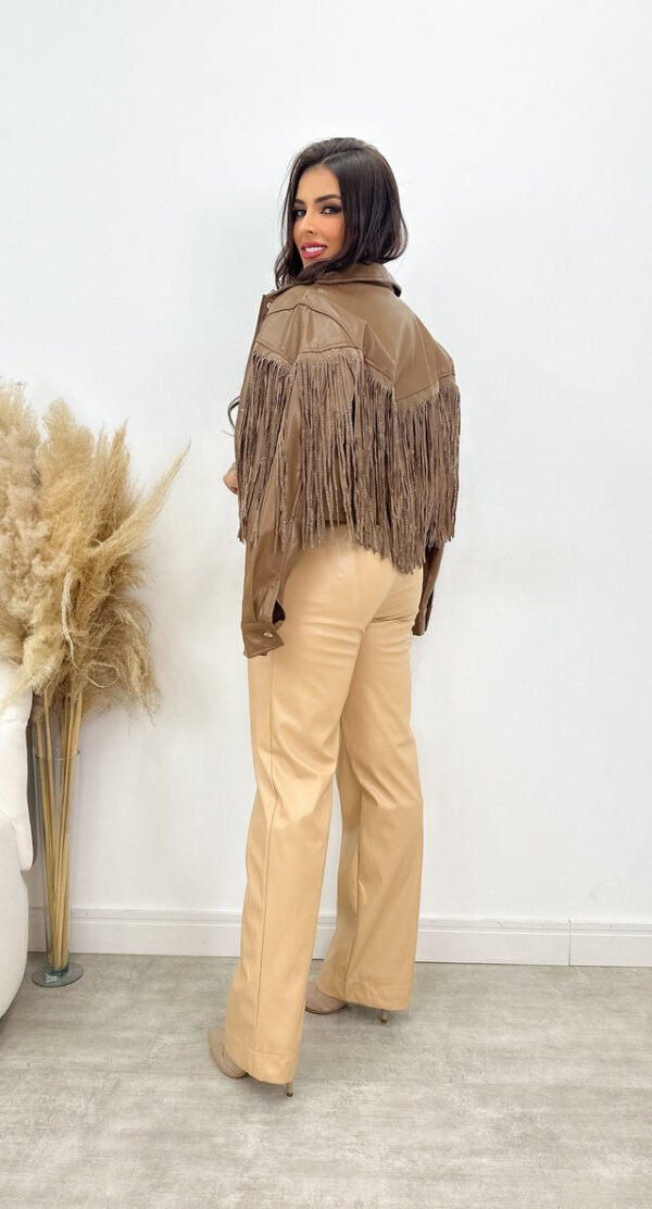 Conjunto Feminino Couro Cropped e Calça Pantalona Jenni - Imagem 11