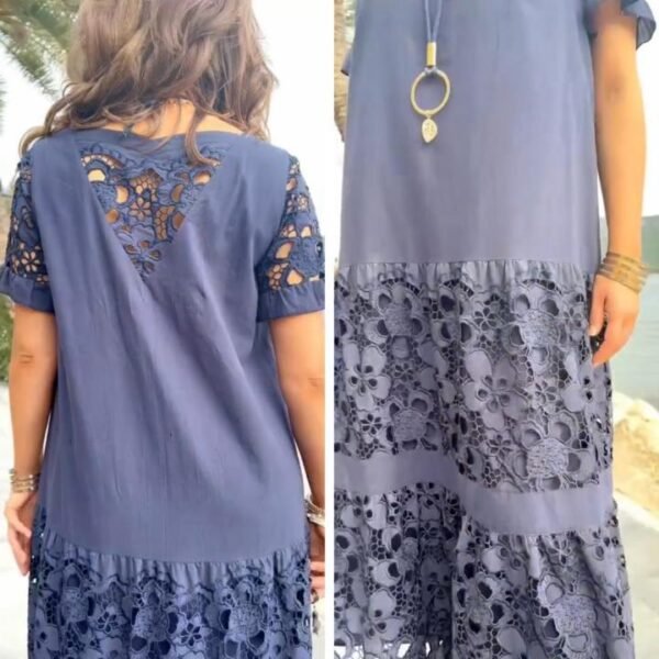 Vestido Maria Antonietta™ em Popelina de Algodão com Detalhes Artesanais / Elegância Atemporal e Conforto em Cada Detalhe! - Imagem 2