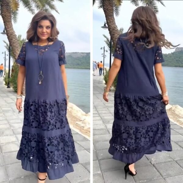 Vestido Maria Antonietta™ em Popelina de Algodão com Detalhes Artesanais / Elegância Atemporal e Conforto em Cada Detalhe! - Imagem 3