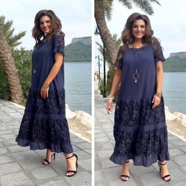 Vestido Maria Antonietta™ em Popelina de Algodão com Detalhes Artesanais / Elegância Atemporal e Conforto em Cada Detalhe! - Imagem 5